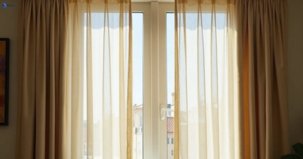 Dusty and dull curtains in warrawong-nsw before steam cleaning
